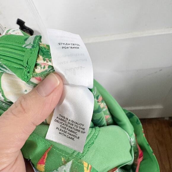 Lulu’s Thriving Vibes Bright Green Floral Print Satin Wide Leg Pants NEW Size L - Picture 16 of 16